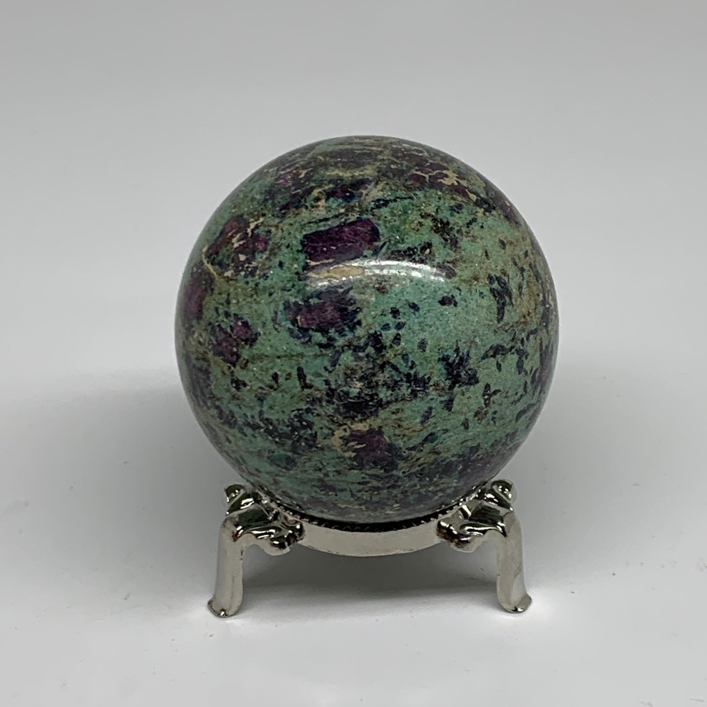 0.87 lbs, 2.5"(63mm), Zoisite with Ruby Sphere Sphere Ball Crystal, B25221