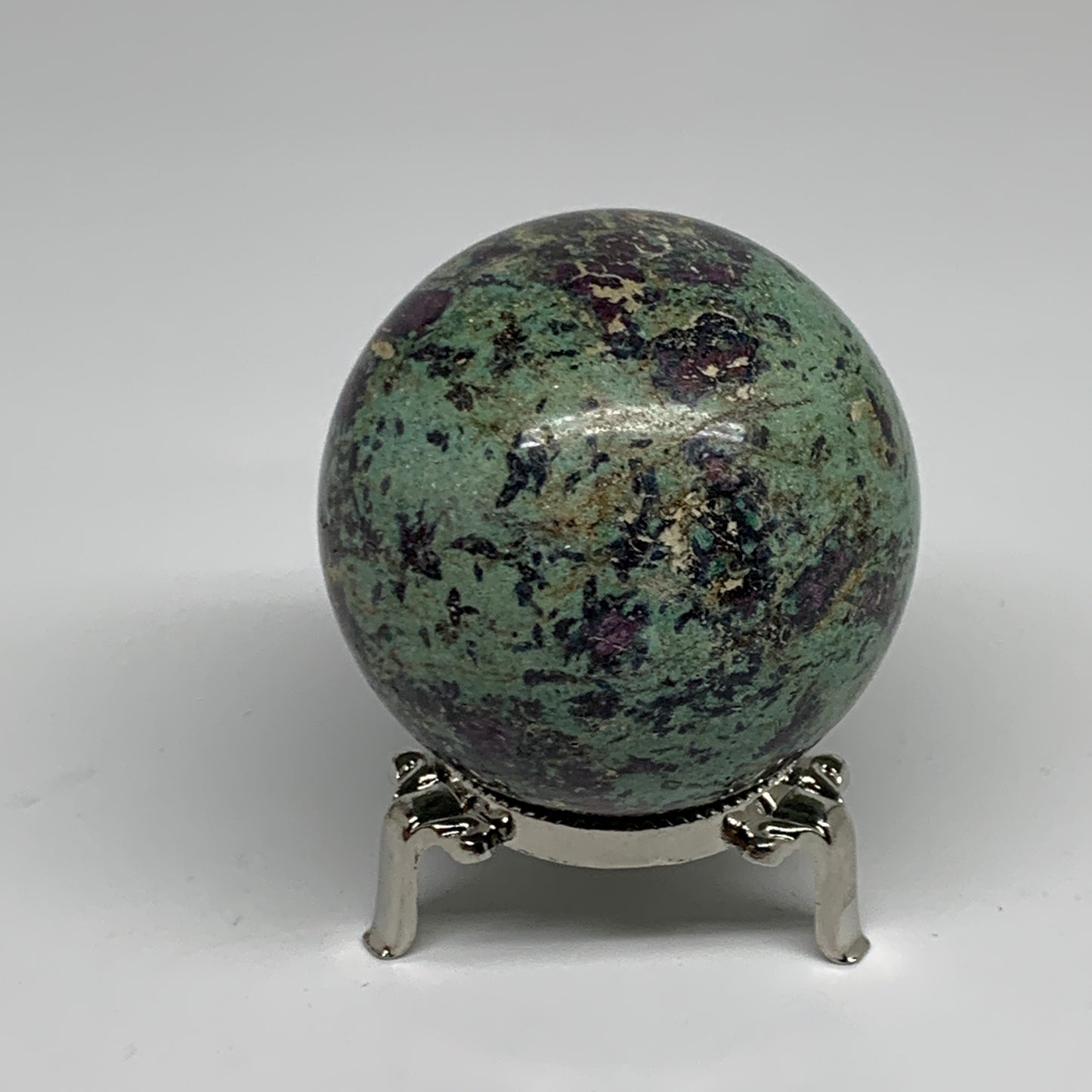 0.87 lbs, 2.5"(63mm), Zoisite with Ruby Sphere Sphere Ball Crystal, B25221