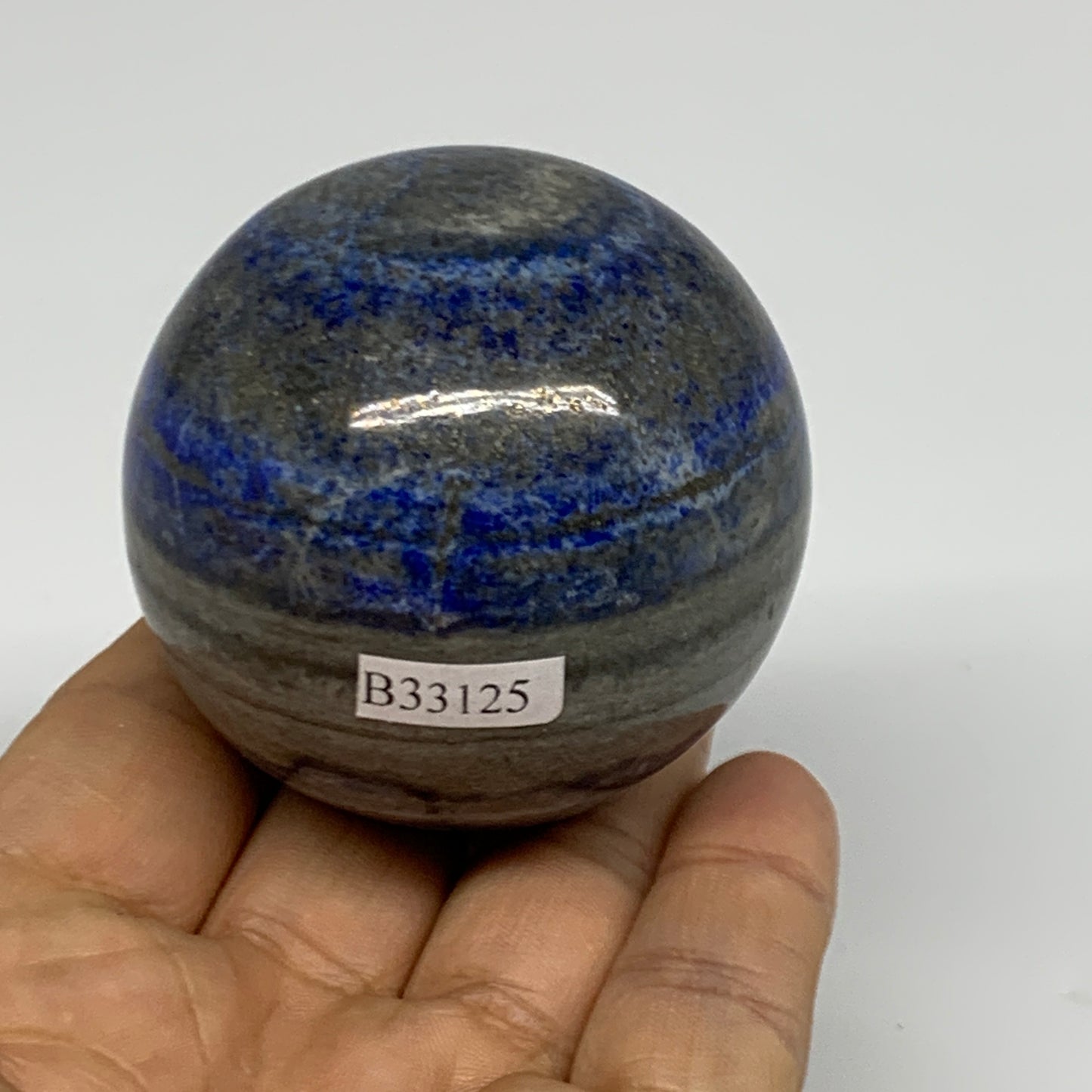 0.57 lbs,2.1"(54mm), Lapis Lazuli Sphere Ball Gemstone @Afghanistan, B33125