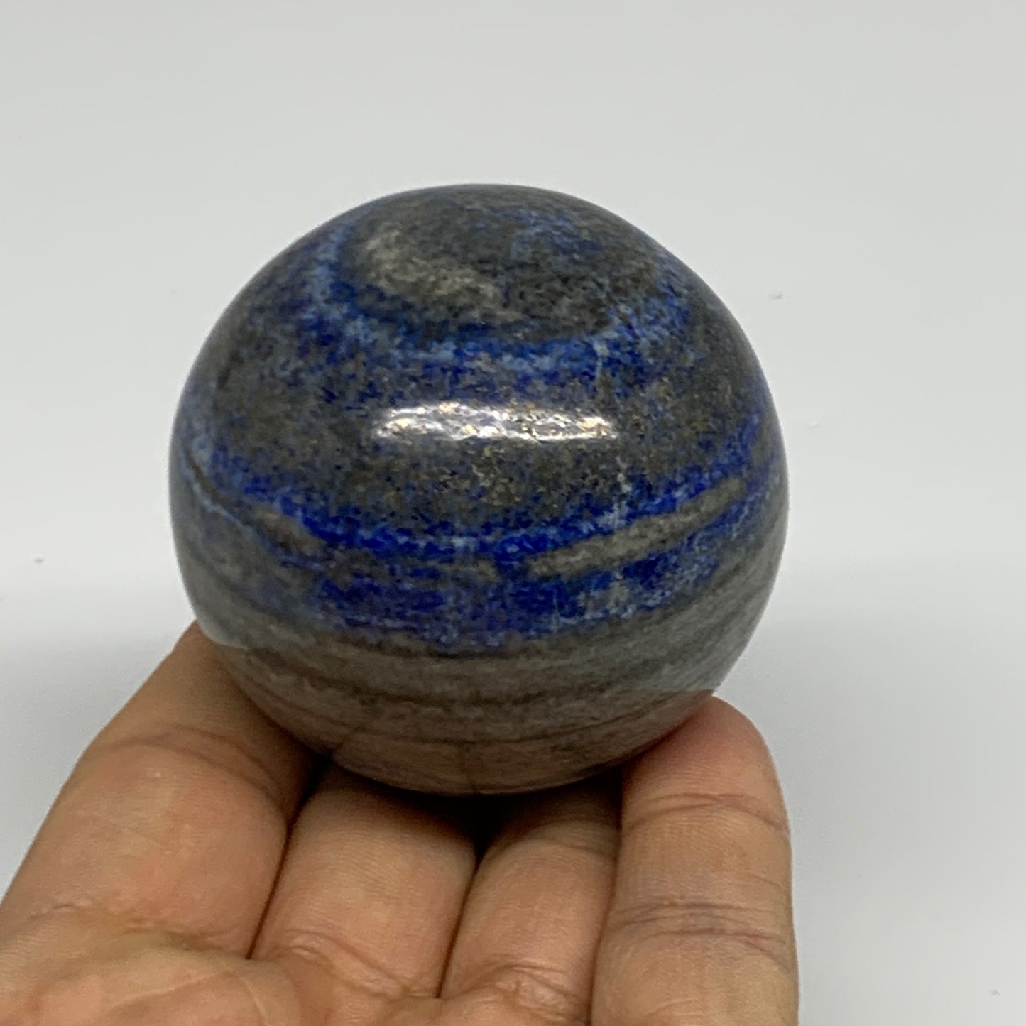 0.57 lbs,2.1"(54mm), Lapis Lazuli Sphere Ball Gemstone @Afghanistan, B33125