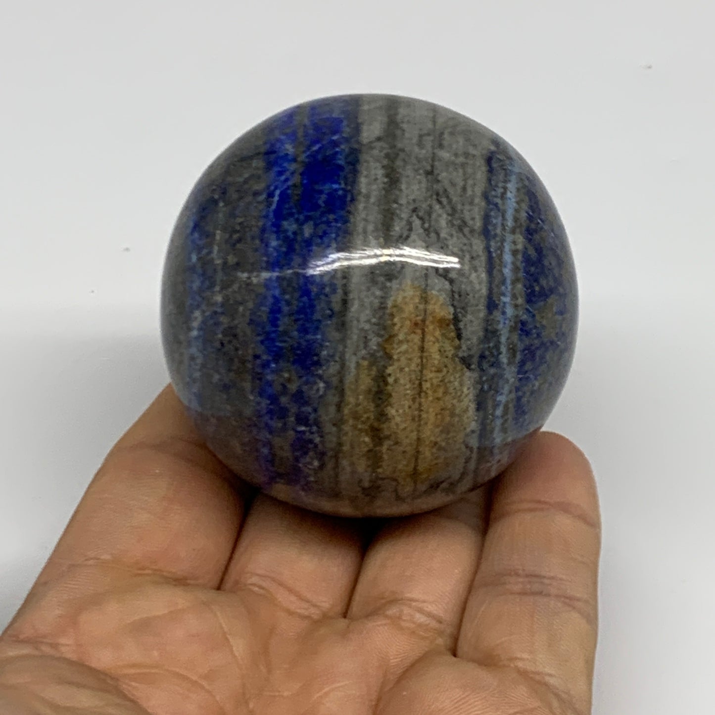 0.57 lbs,2.1"(54mm), Lapis Lazuli Sphere Ball Gemstone @Afghanistan, B33125