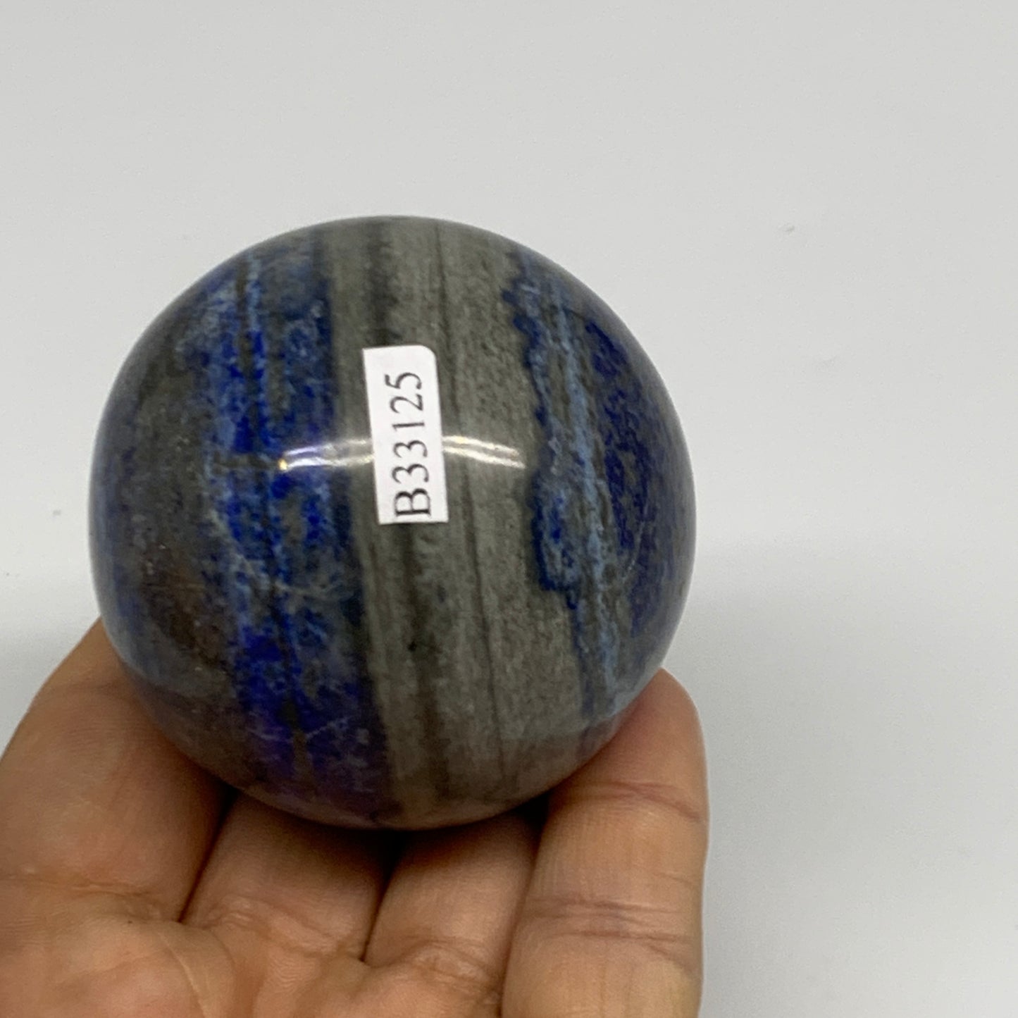 0.57 lbs,2.1"(54mm), Lapis Lazuli Sphere Ball Gemstone @Afghanistan, B33125