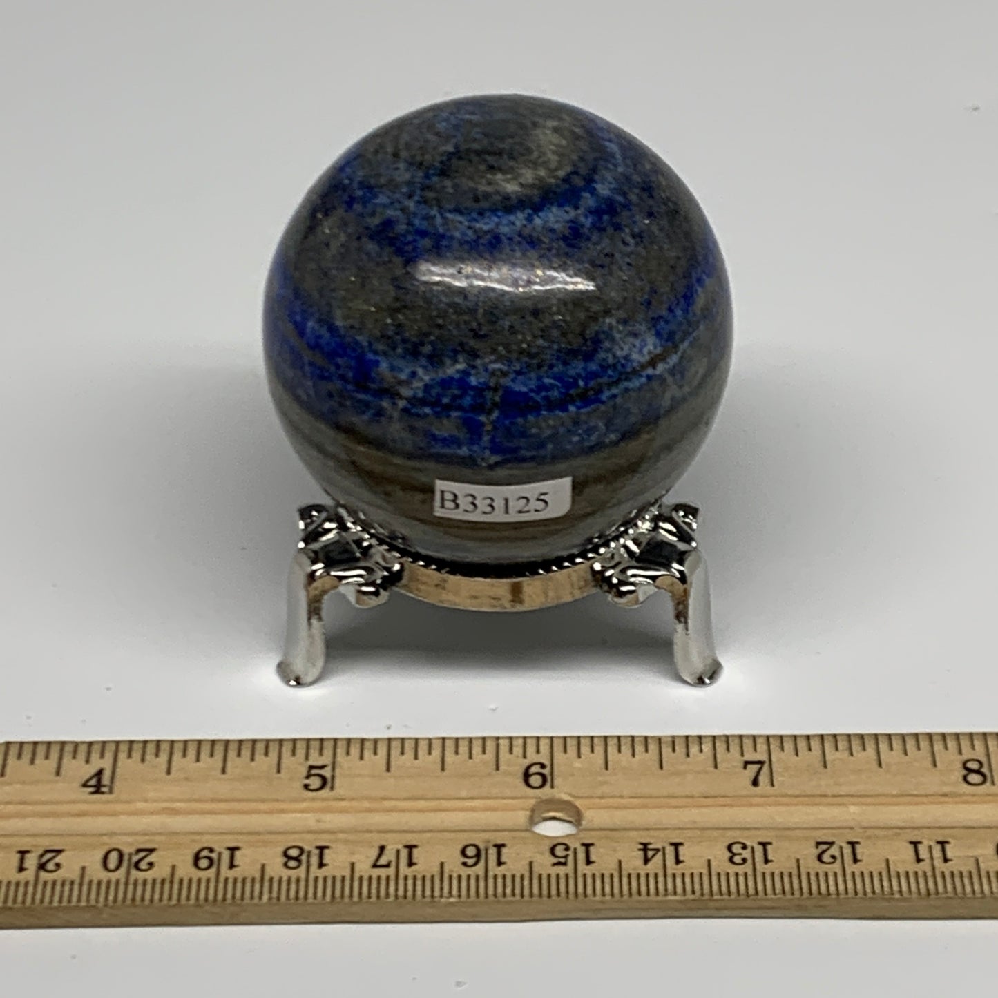 0.57 lbs,2.1"(54mm), Lapis Lazuli Sphere Ball Gemstone @Afghanistan, B33125