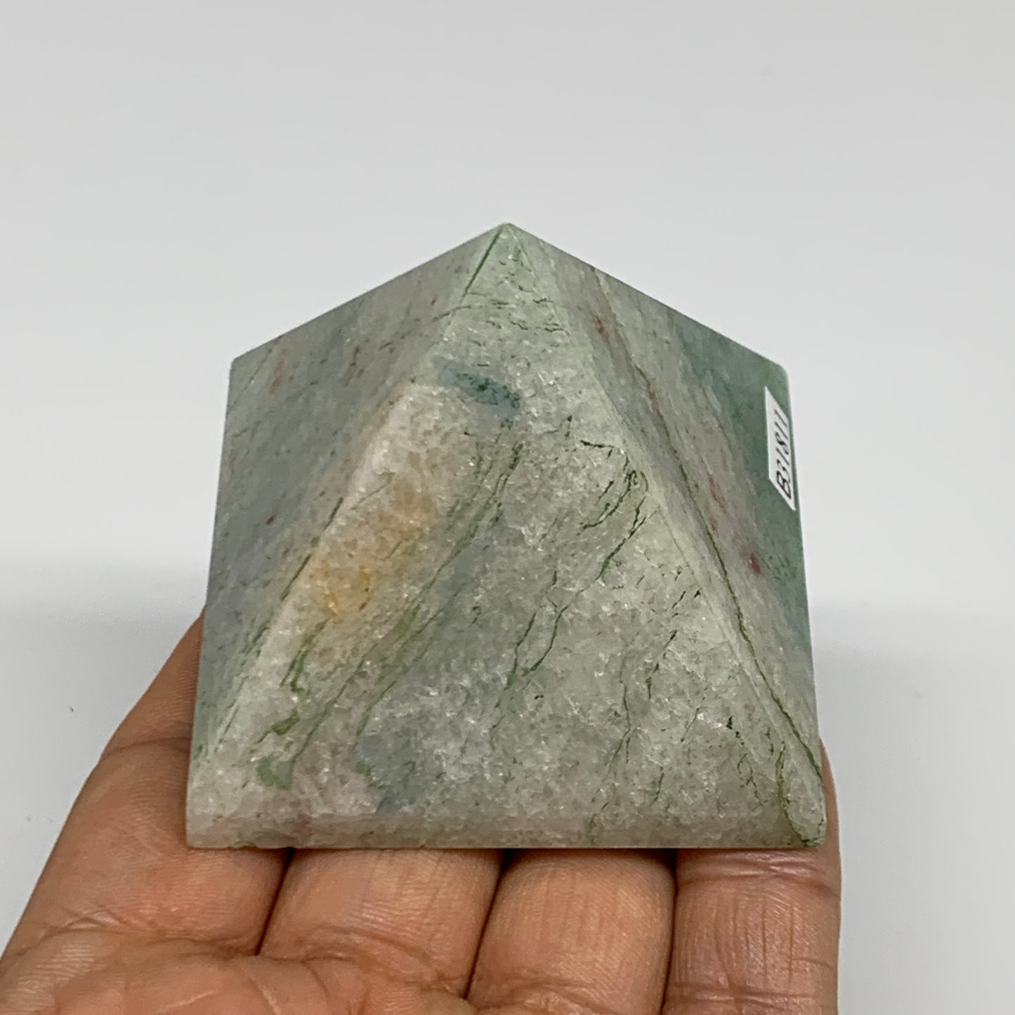 0.38 lbs, 1.9"x2.2"x2.3", Green Aventurine Pyramid Gemstone,Healing Crystal, B31