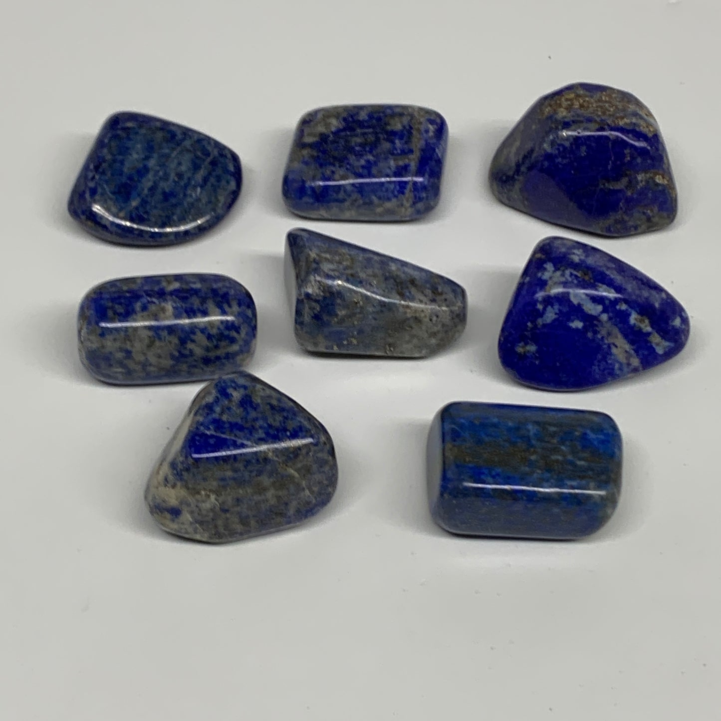 132.8g,0.9"-1.2", 8pcs, Natural Lapis Lazuli Tumbled Stone @Afghanistan, B30282