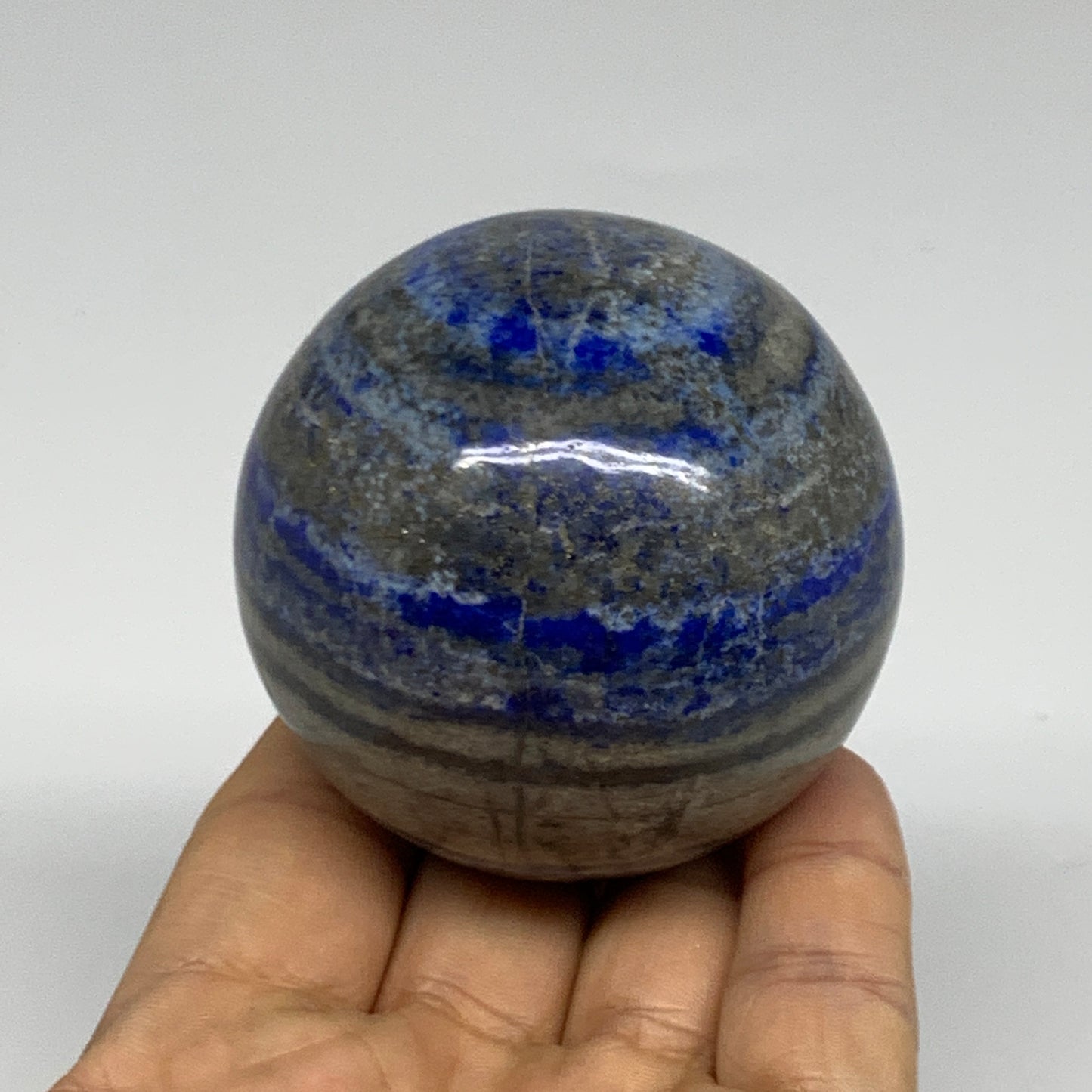 0.73 lbs,2.4" (60mm), Lapis Lazuli Sphere Ball Gemstone @Afghanistan, B33131