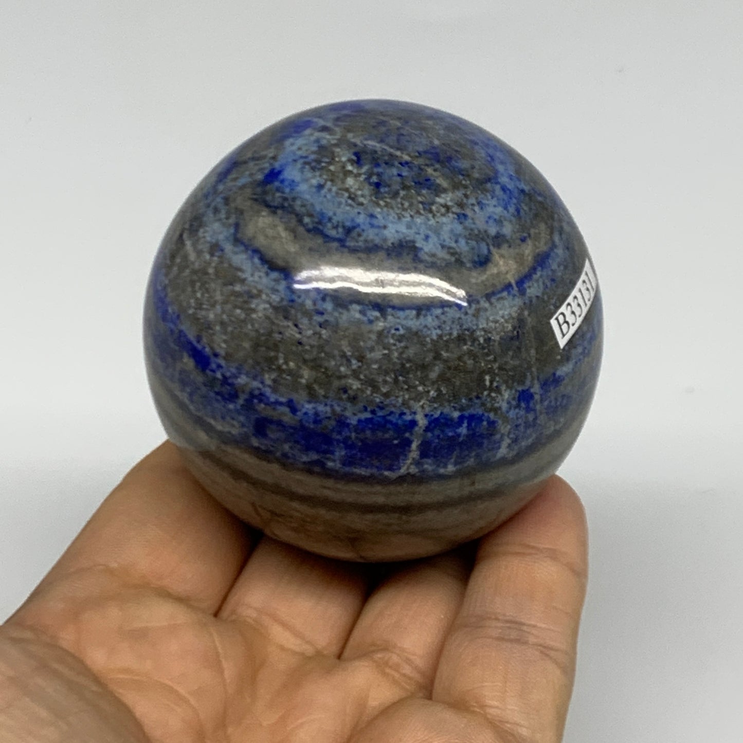 0.73 lbs,2.4" (60mm), Lapis Lazuli Sphere Ball Gemstone @Afghanistan, B33131