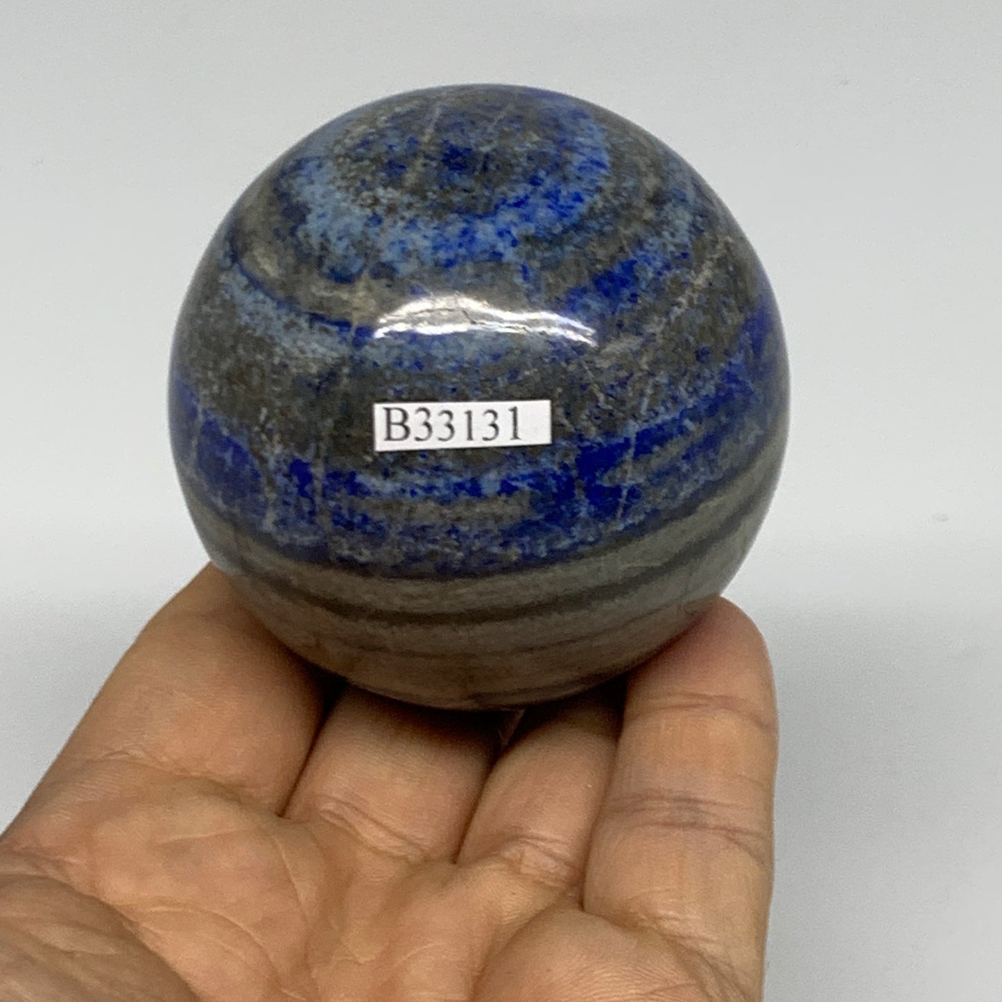 0.73 lbs,2.4" (60mm), Lapis Lazuli Sphere Ball Gemstone @Afghanistan, B33131