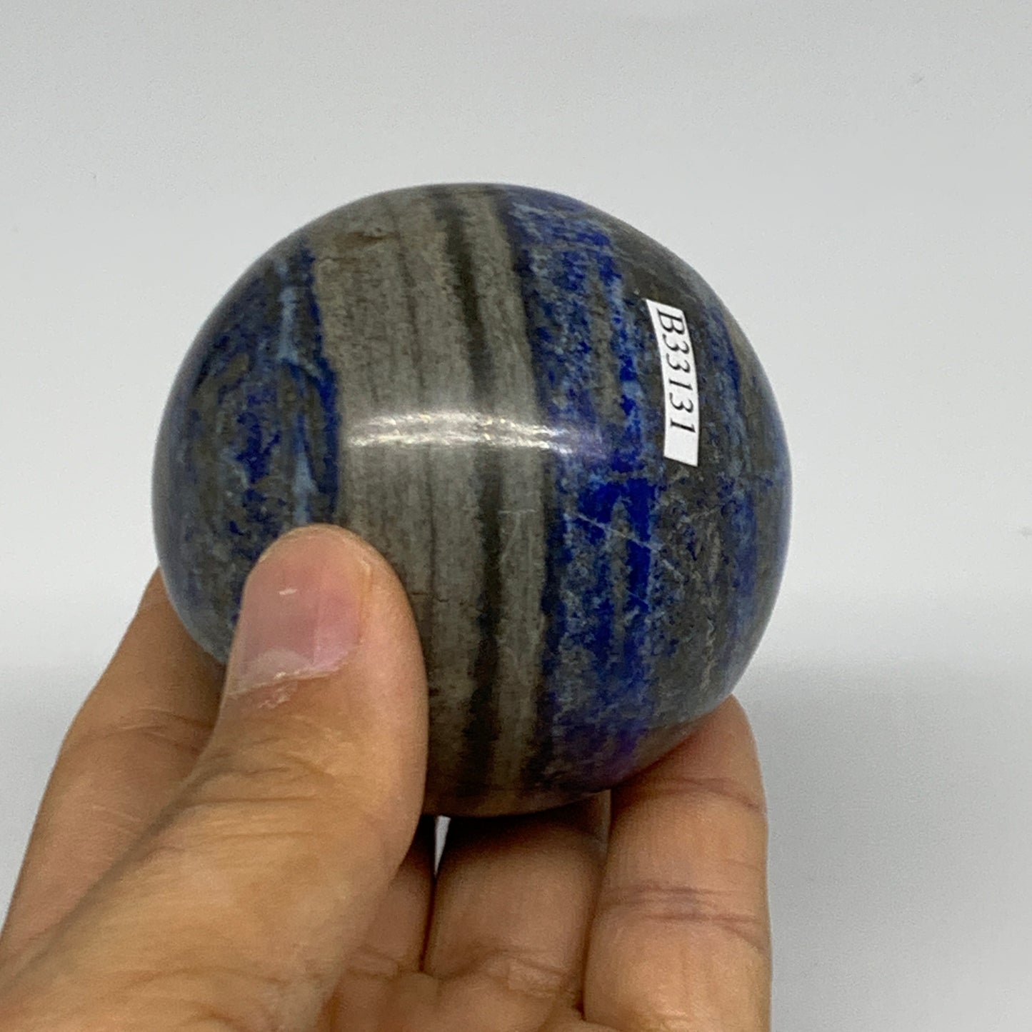 0.73 lbs,2.4" (60mm), Lapis Lazuli Sphere Ball Gemstone @Afghanistan, B33131