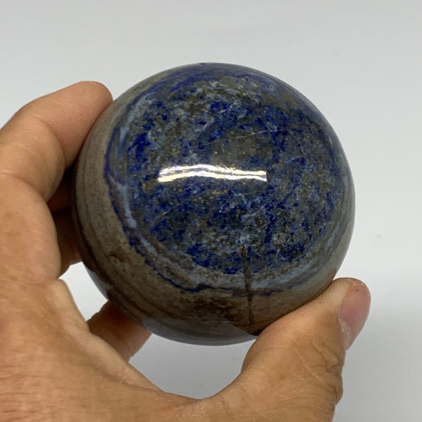 0.73 lbs,2.4" (60mm), Lapis Lazuli Sphere Ball Gemstone @Afghanistan, B33131