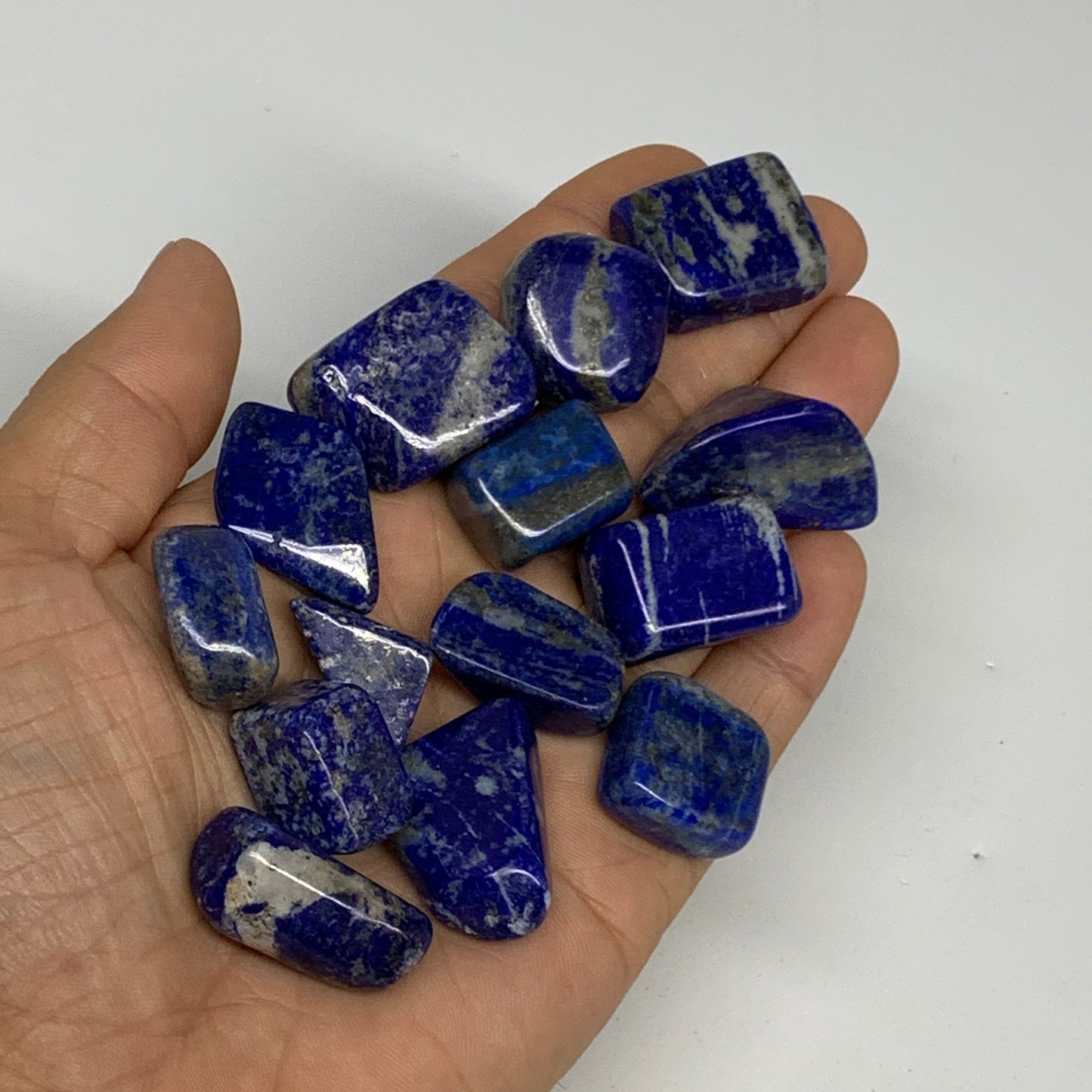 130.8g,0.7"-1.2", 14pcs, Natural Lapis Lazuli Tumbled Stone @Afghanistan, B30286