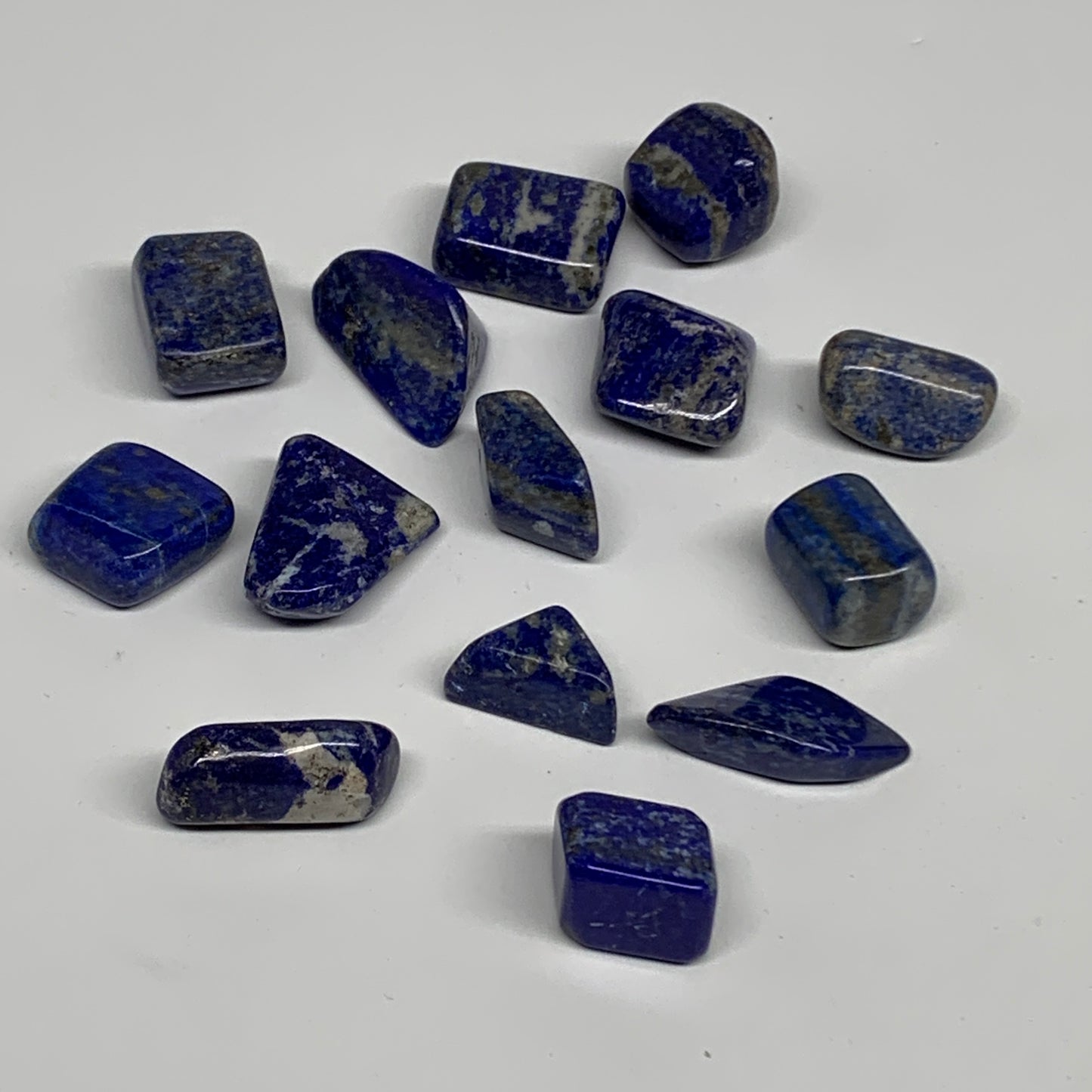 130.8g,0.7"-1.2", 14pcs, Natural Lapis Lazuli Tumbled Stone @Afghanistan, B30286