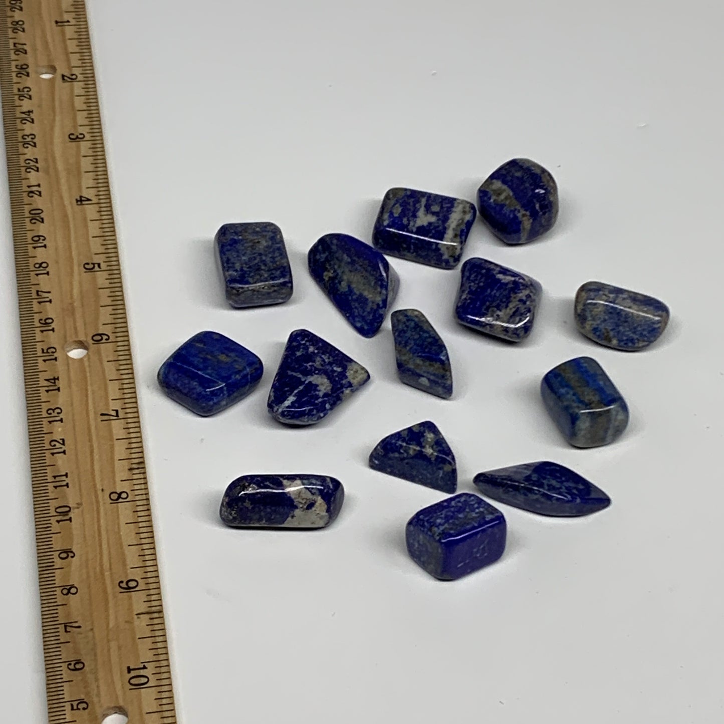 130.8g,0.7"-1.2", 14pcs, Natural Lapis Lazuli Tumbled Stone @Afghanistan, B30286