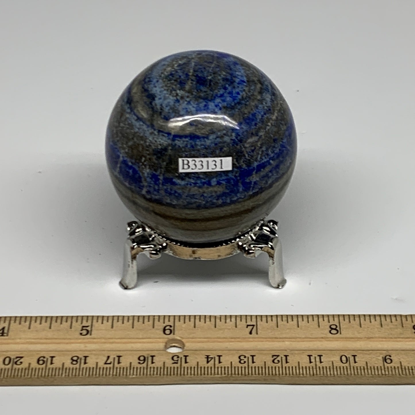 0.73 lbs,2.4" (60mm), Lapis Lazuli Sphere Ball Gemstone @Afghanistan, B33131