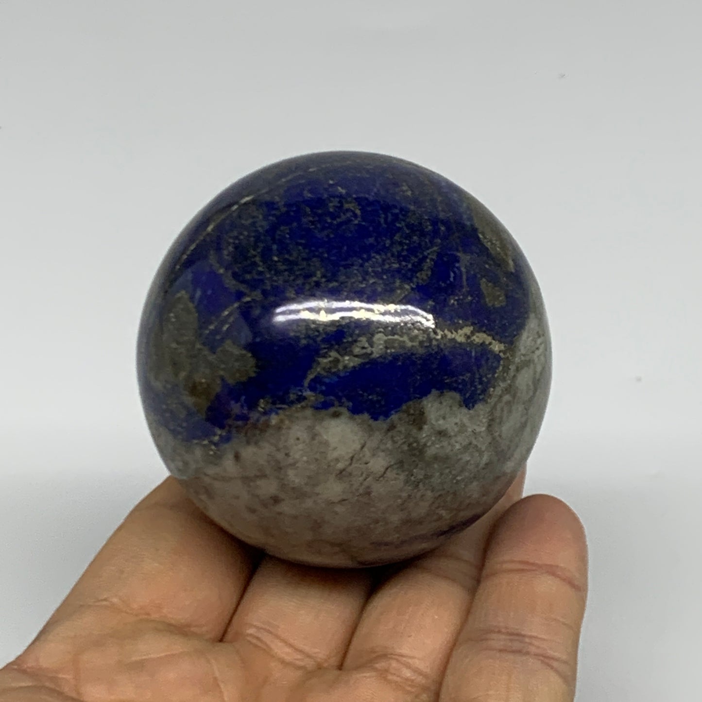 0.67 lbs,2.3" (57mm), Lapis Lazuli Sphere Ball Gemstone @Afghanistan, B33132