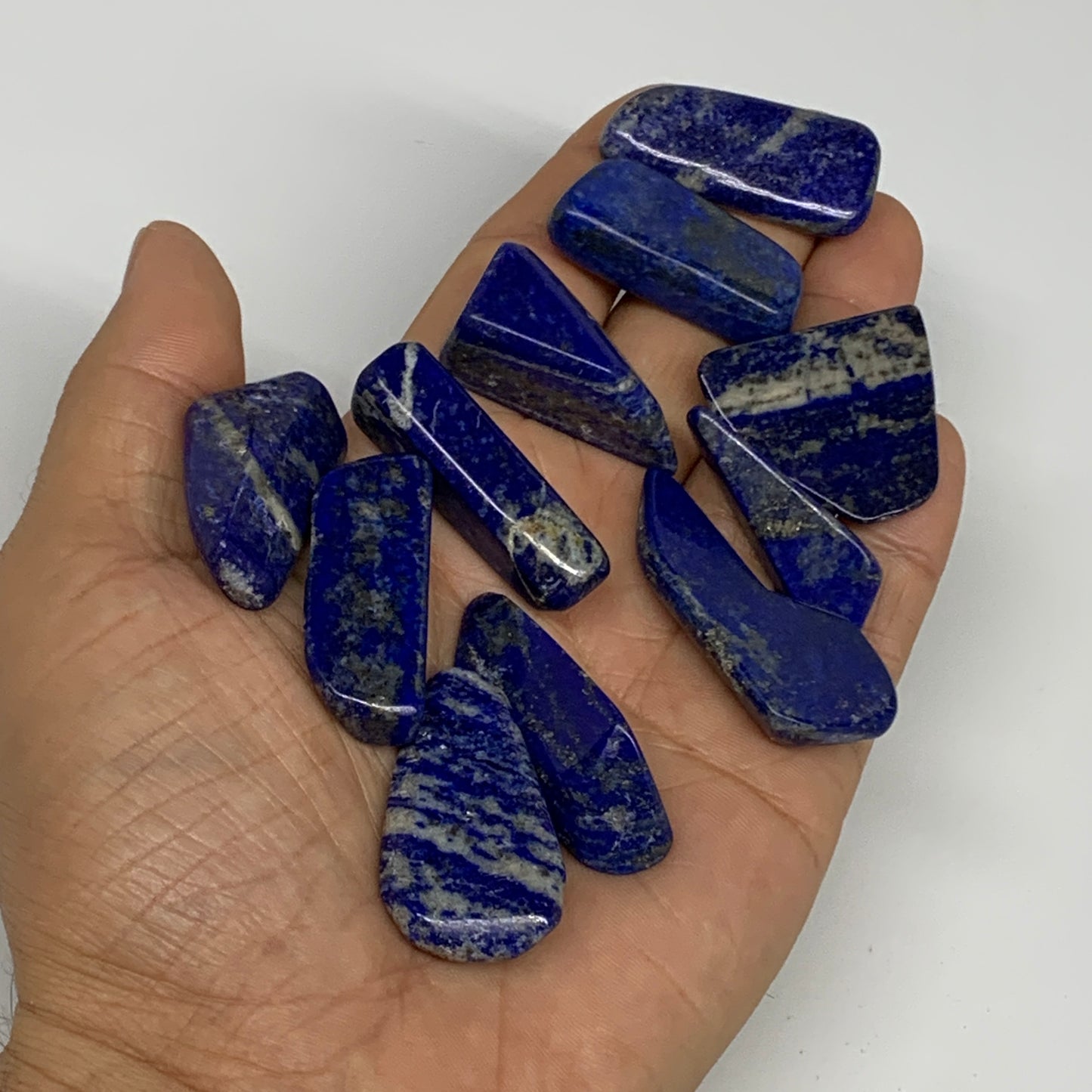 108.6g,1"-1.6", 11pcs, Natural Lapis Lazuli Tumbled Stone @Afghanistan, B30287