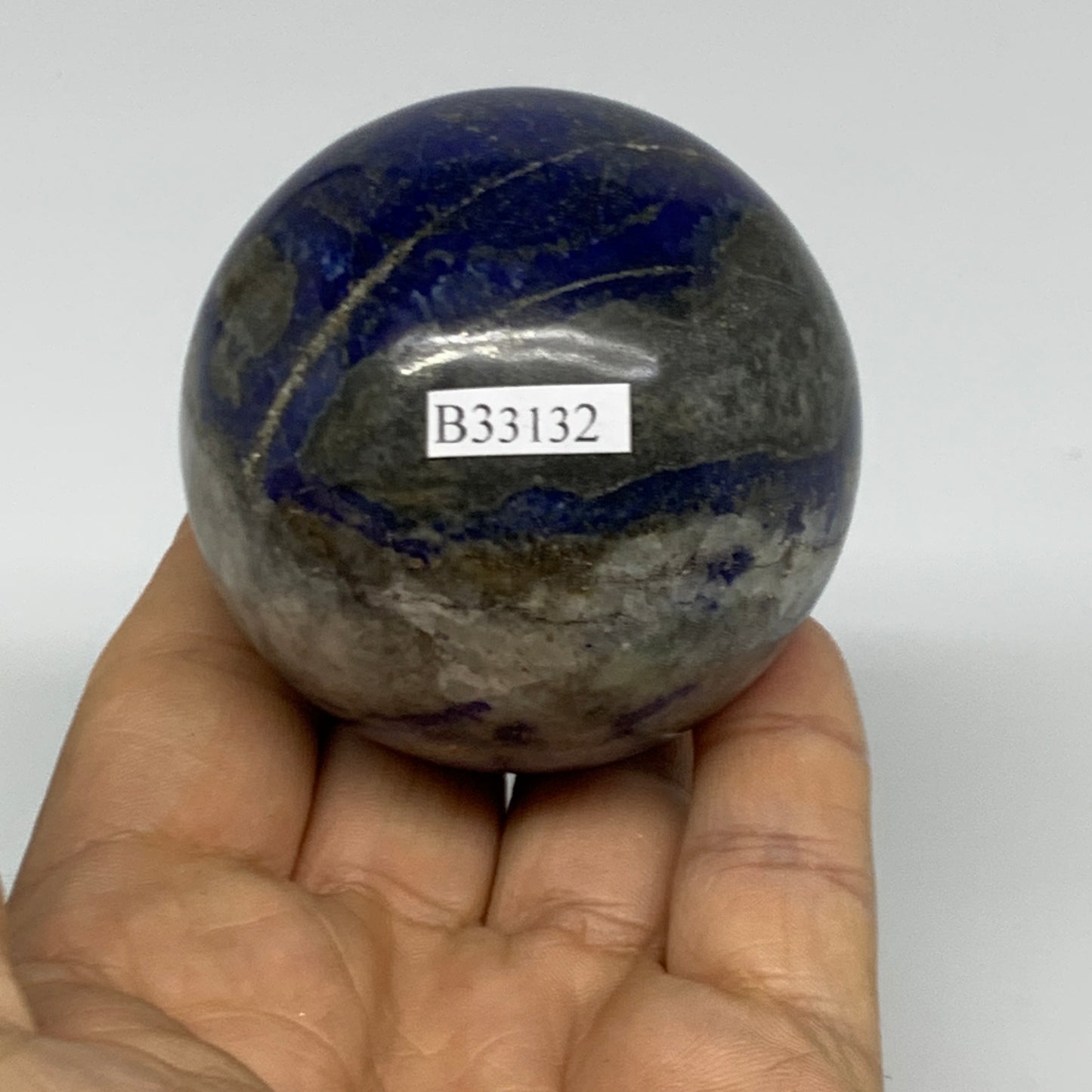 0.67 lbs,2.3" (57mm), Lapis Lazuli Sphere Ball Gemstone @Afghanistan, B33132