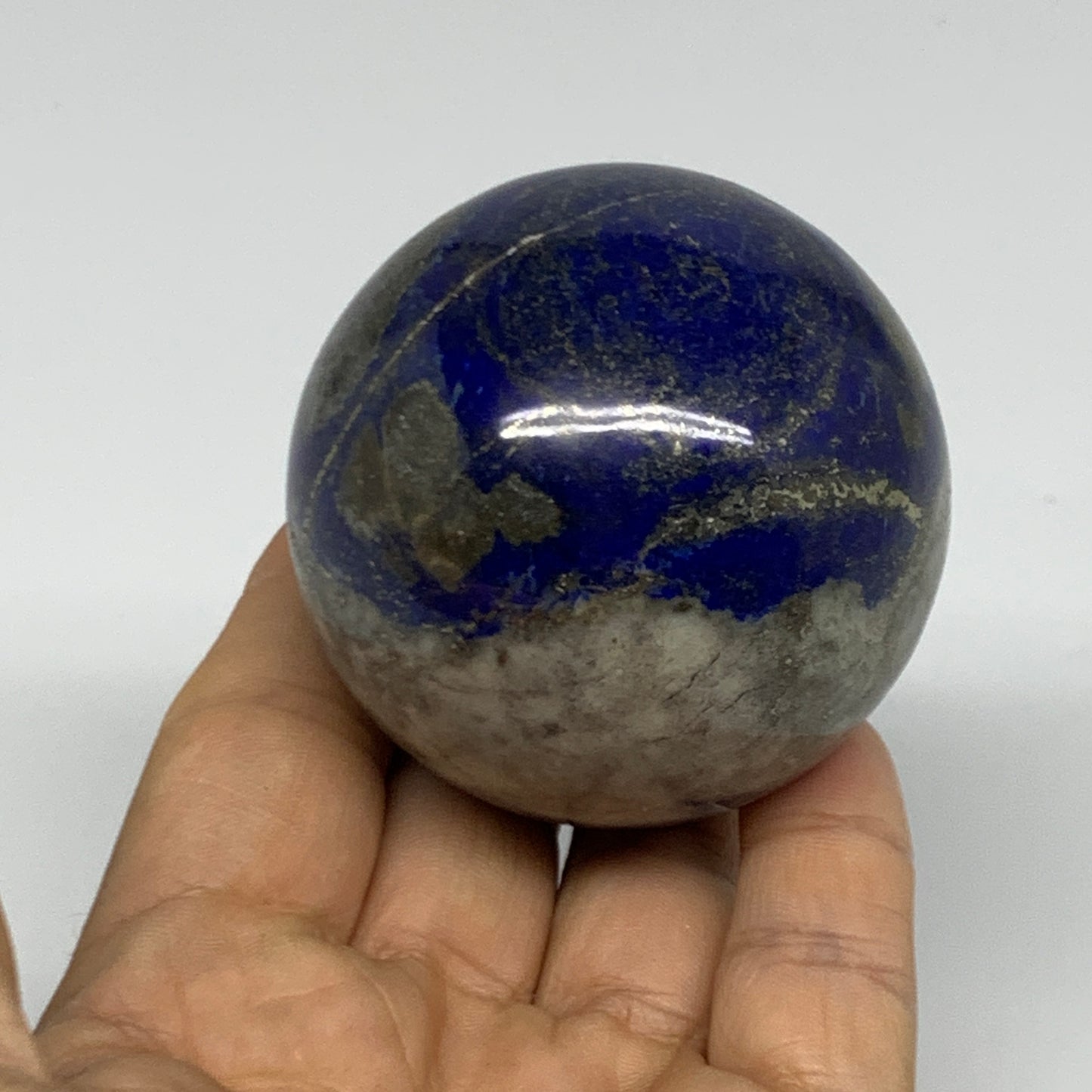 0.67 lbs,2.3" (57mm), Lapis Lazuli Sphere Ball Gemstone @Afghanistan, B33132