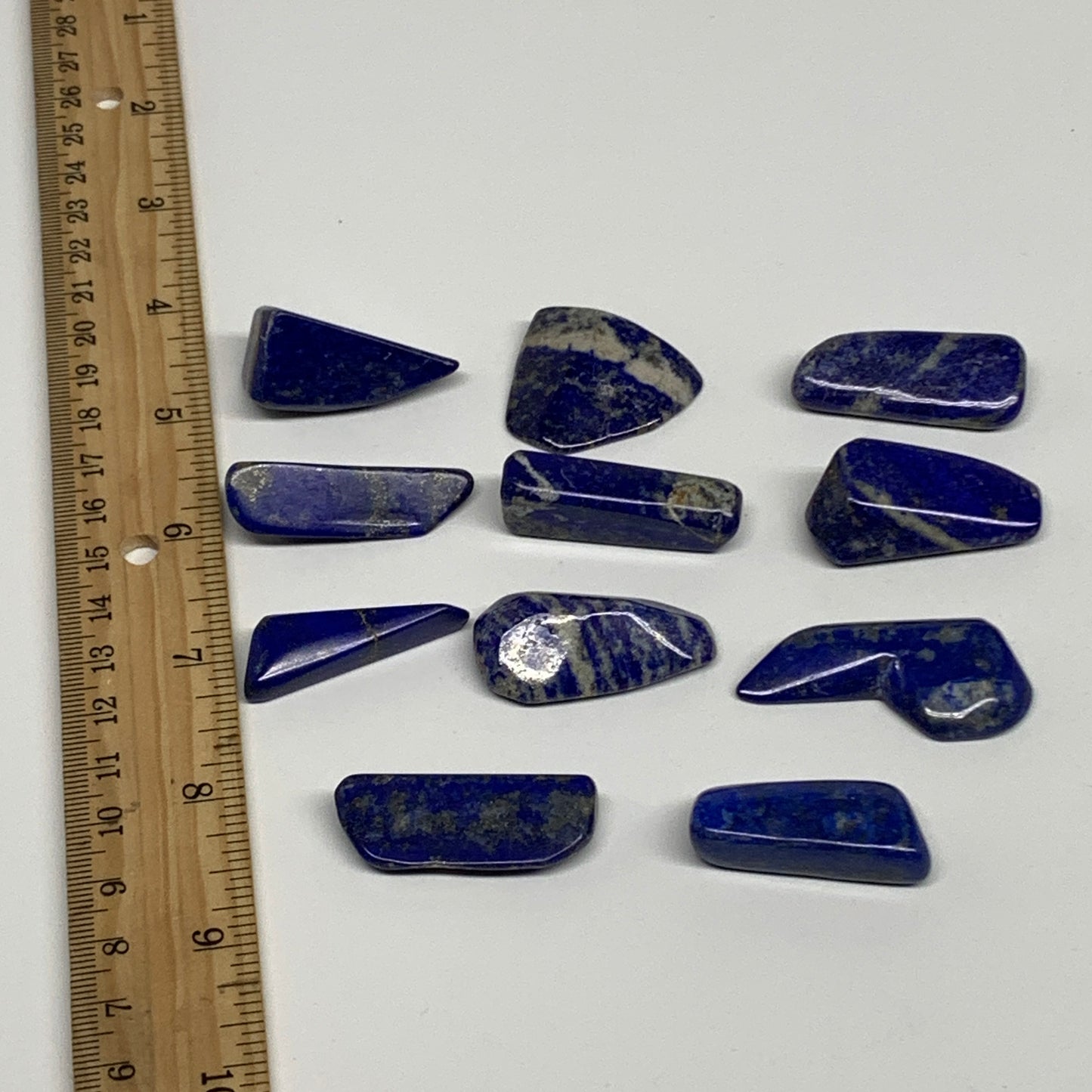 108.6g,1"-1.6", 11pcs, Natural Lapis Lazuli Tumbled Stone @Afghanistan, B30287