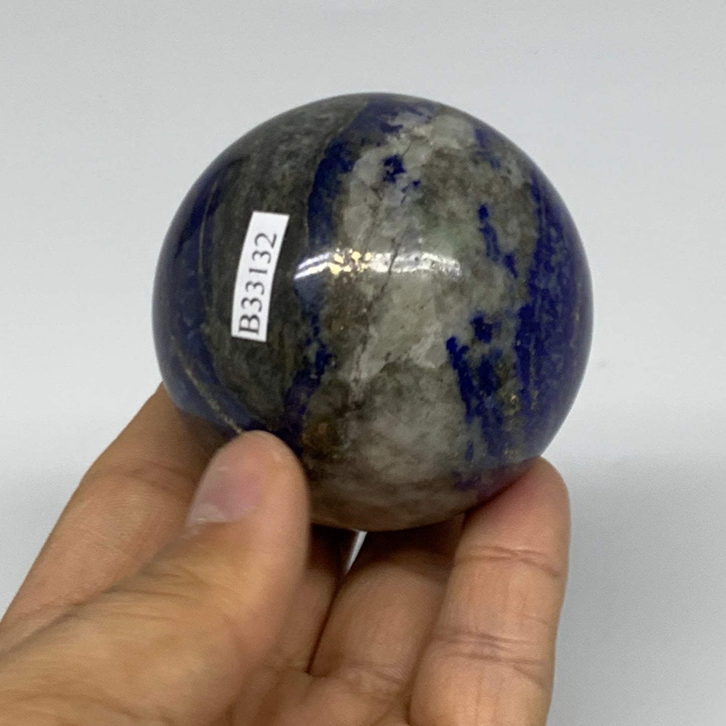 0.67 lbs,2.3" (57mm), Lapis Lazuli Sphere Ball Gemstone @Afghanistan, B33132