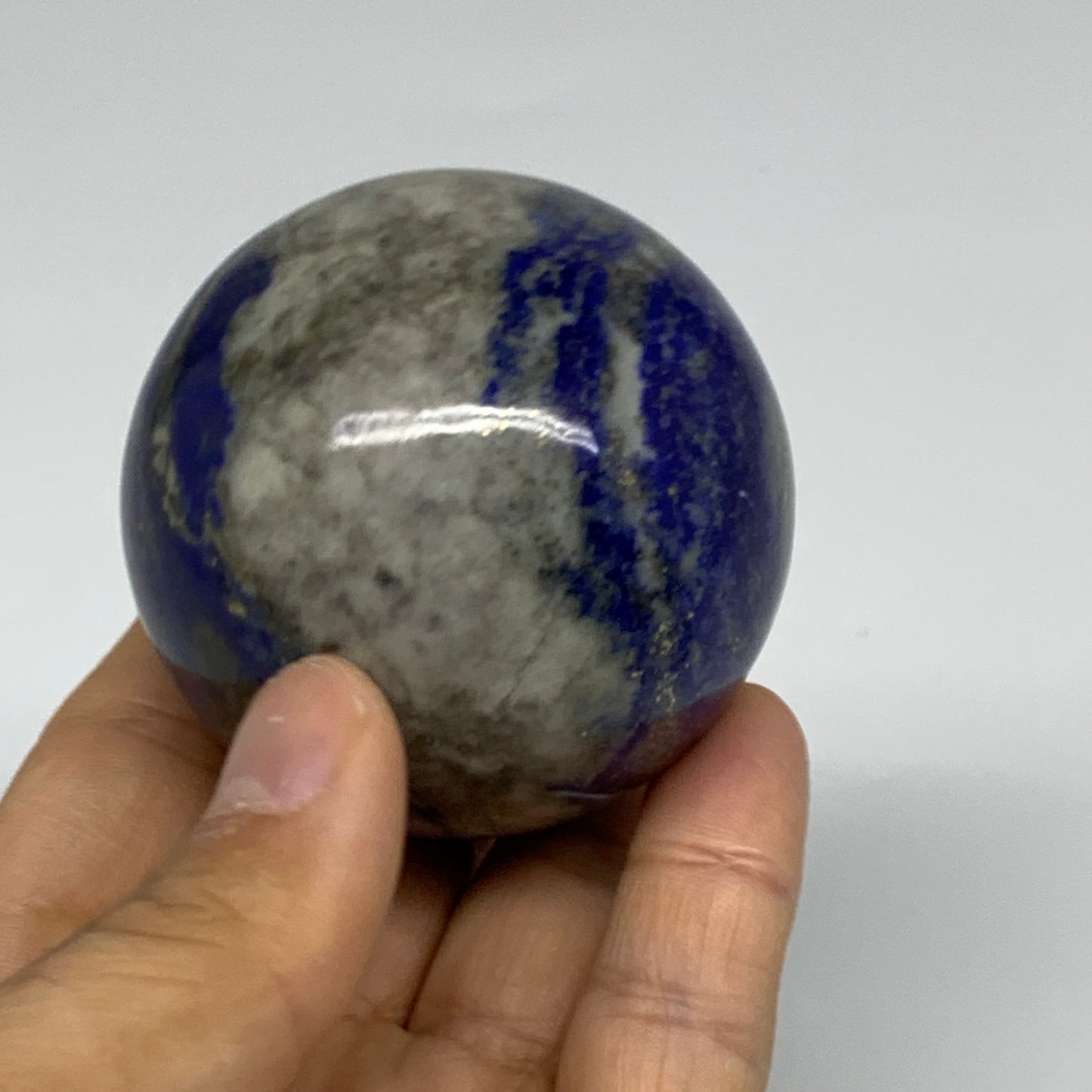 0.67 lbs,2.3" (57mm), Lapis Lazuli Sphere Ball Gemstone @Afghanistan, B33132