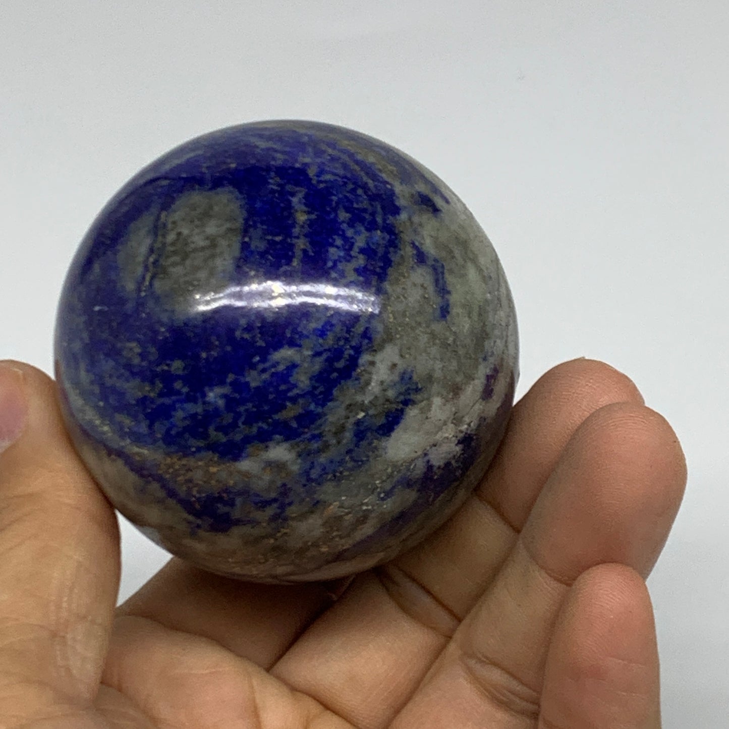 0.67 lbs,2.3" (57mm), Lapis Lazuli Sphere Ball Gemstone @Afghanistan, B33132