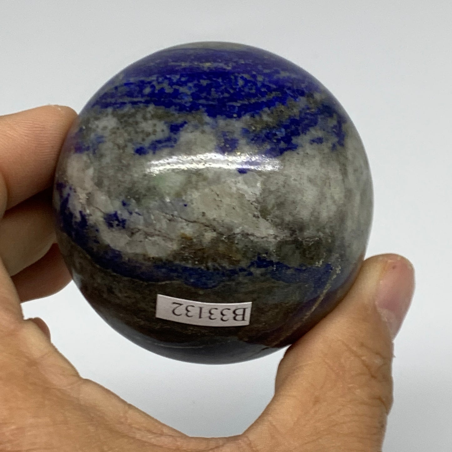 0.67 lbs,2.3" (57mm), Lapis Lazuli Sphere Ball Gemstone @Afghanistan, B33132