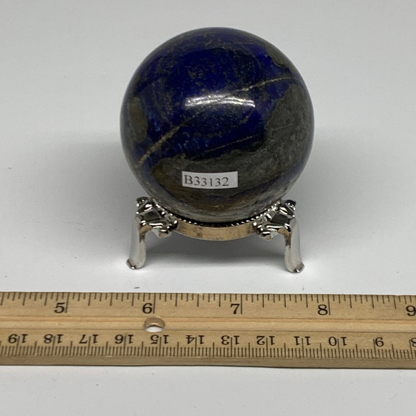 0.67 lbs,2.3" (57mm), Lapis Lazuli Sphere Ball Gemstone @Afghanistan, B33132