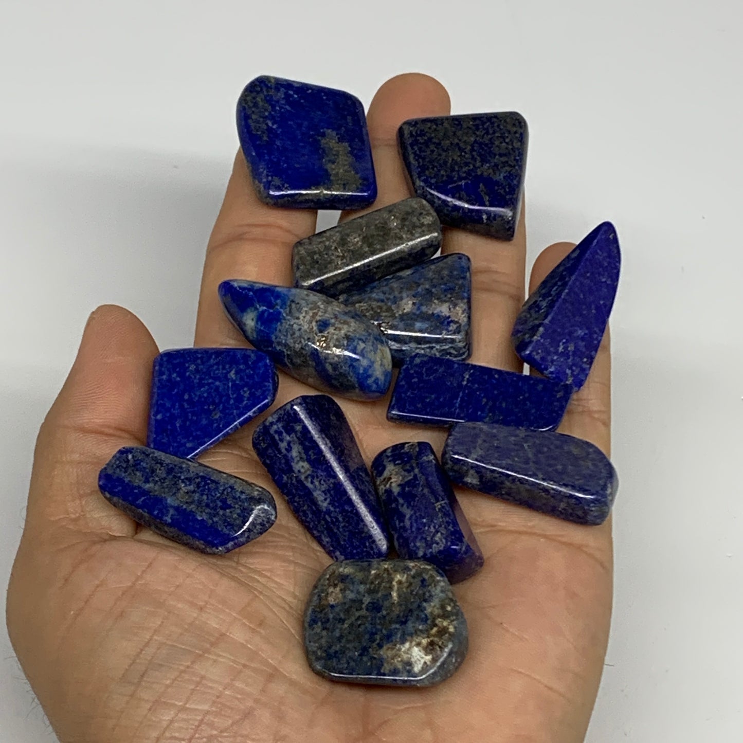 112.6g,0.8"-1.4", 13pcs, Natural Lapis Lazuli Tumbled Stone @Afghanistan, B30290