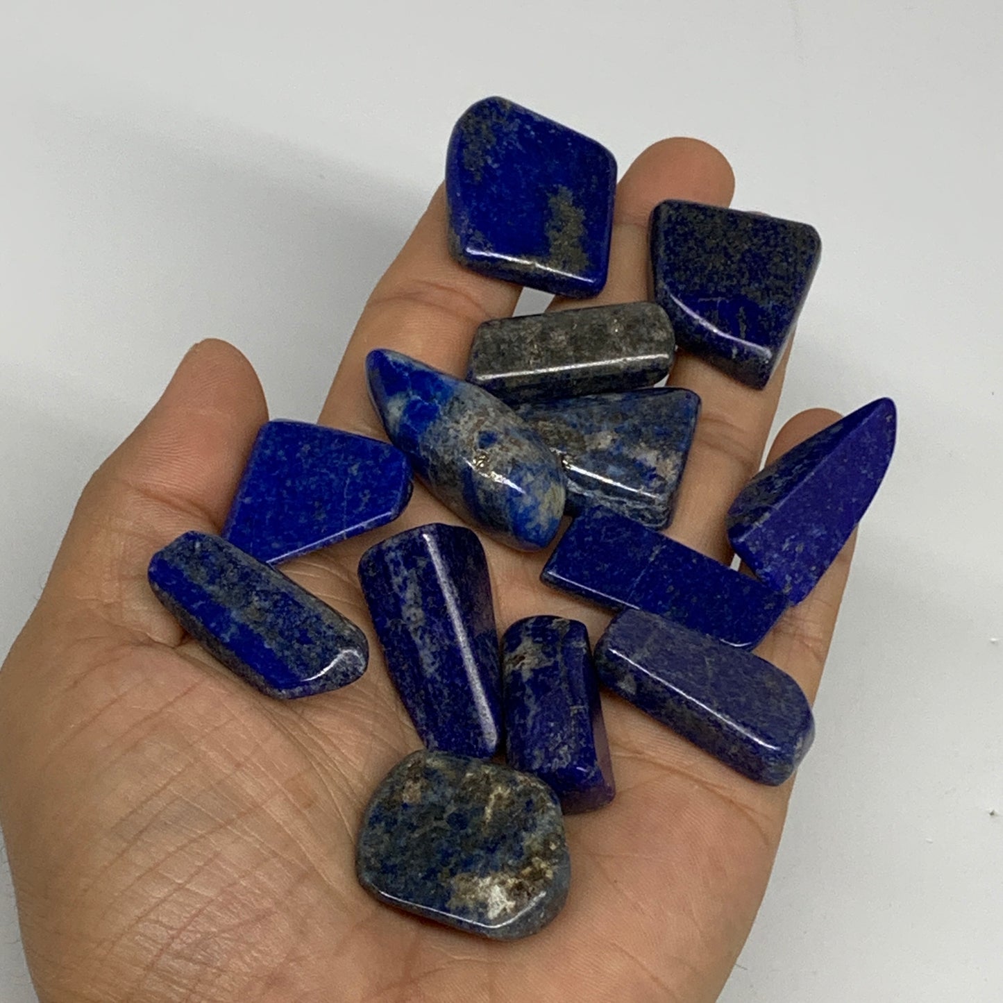 112.6g,0.8"-1.4", 13pcs, Natural Lapis Lazuli Tumbled Stone @Afghanistan, B30290