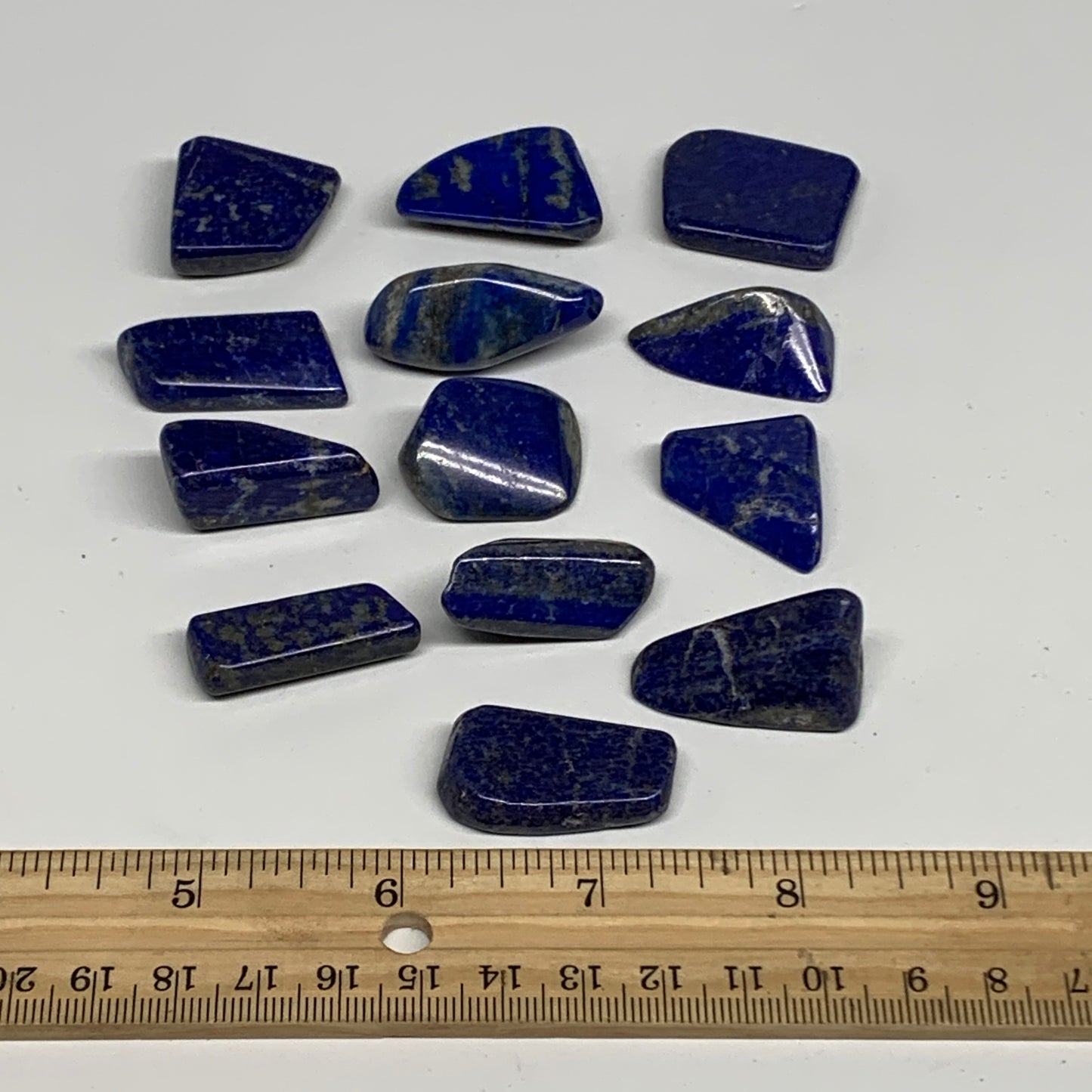 112.6g,0.8"-1.4", 13pcs, Natural Lapis Lazuli Tumbled Stone @Afghanistan, B30290