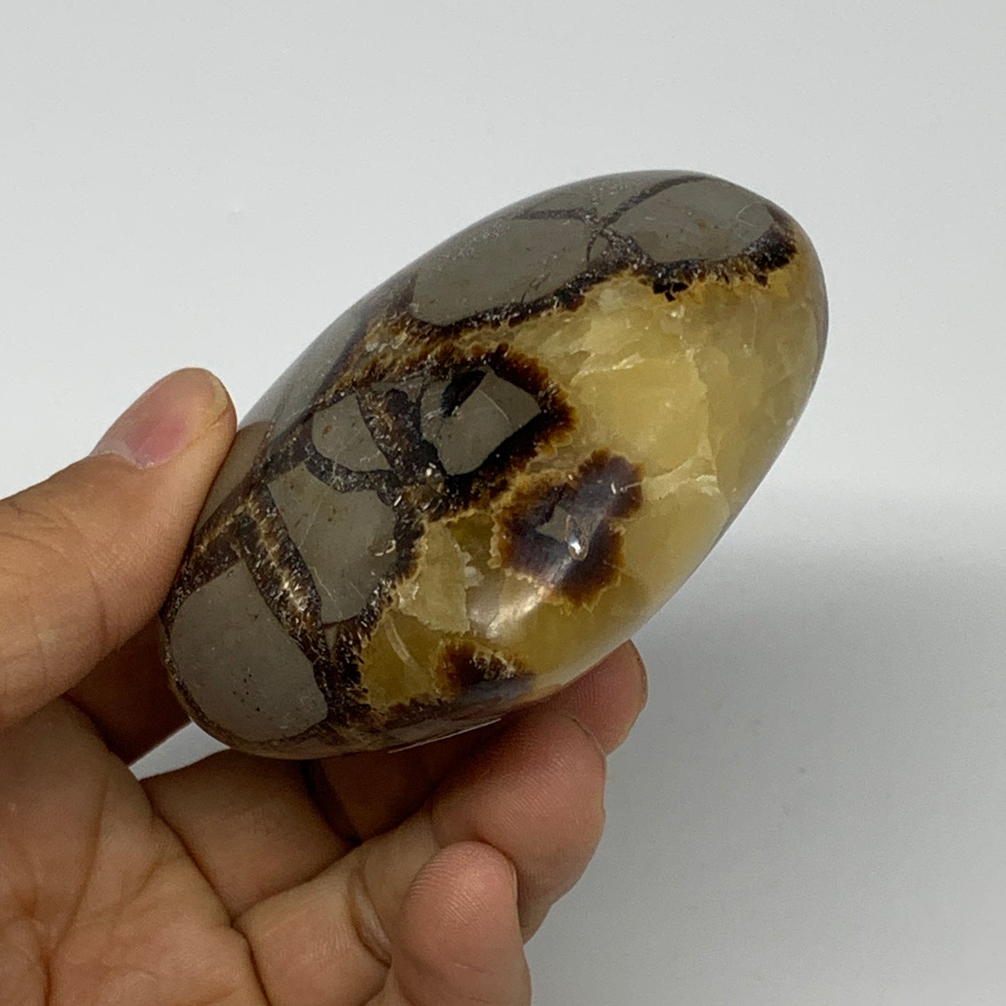 0.54 lbs, 2.7"x3"x1.4" Septarian Nodules Heart Polished Healing Crystal, B31014