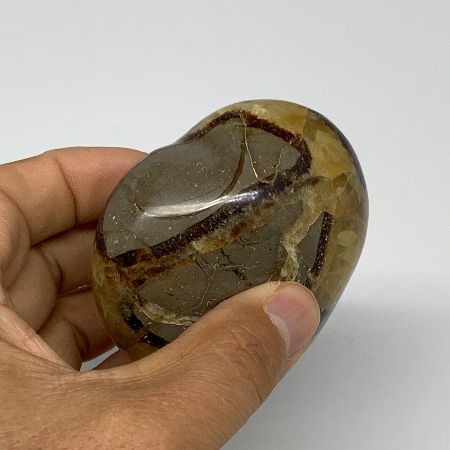 0.56 lbs, 2.6"x2.8"x1.6" Septarian Nodules Heart Polished Healing Crystal, B3101