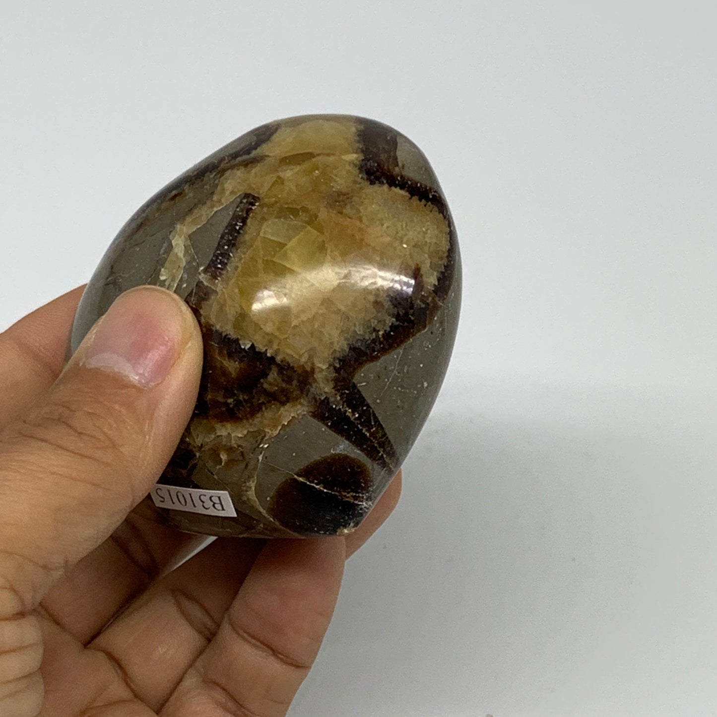 0.56 lbs, 2.6"x2.8"x1.6" Septarian Nodules Heart Polished Healing Crystal, B3101