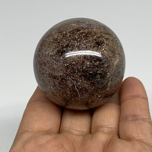 230g, 1.9"(49mm), Natural Red Garnet Sphere Ball Gemstone Polished, B35234