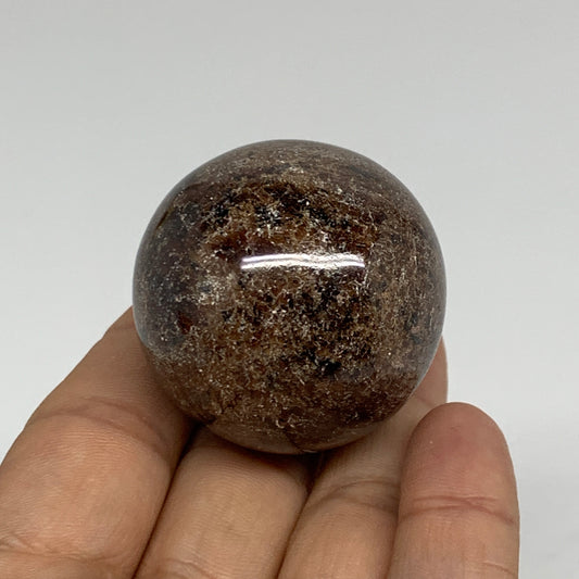 132.4g, 1.6"(40mm), Natural Red Garnet Sphere Ball Gemstone Polished, B35235