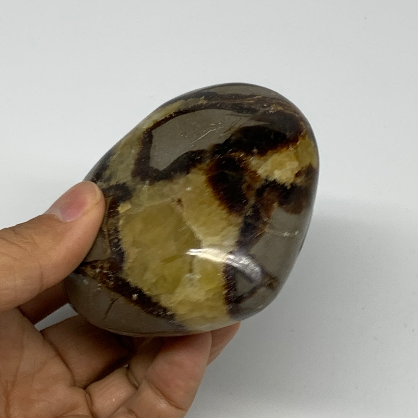 0.73 lbs, 3"x3.1"x1.6" Septarian Nodules Heart Polished Healing Crystal, B31017