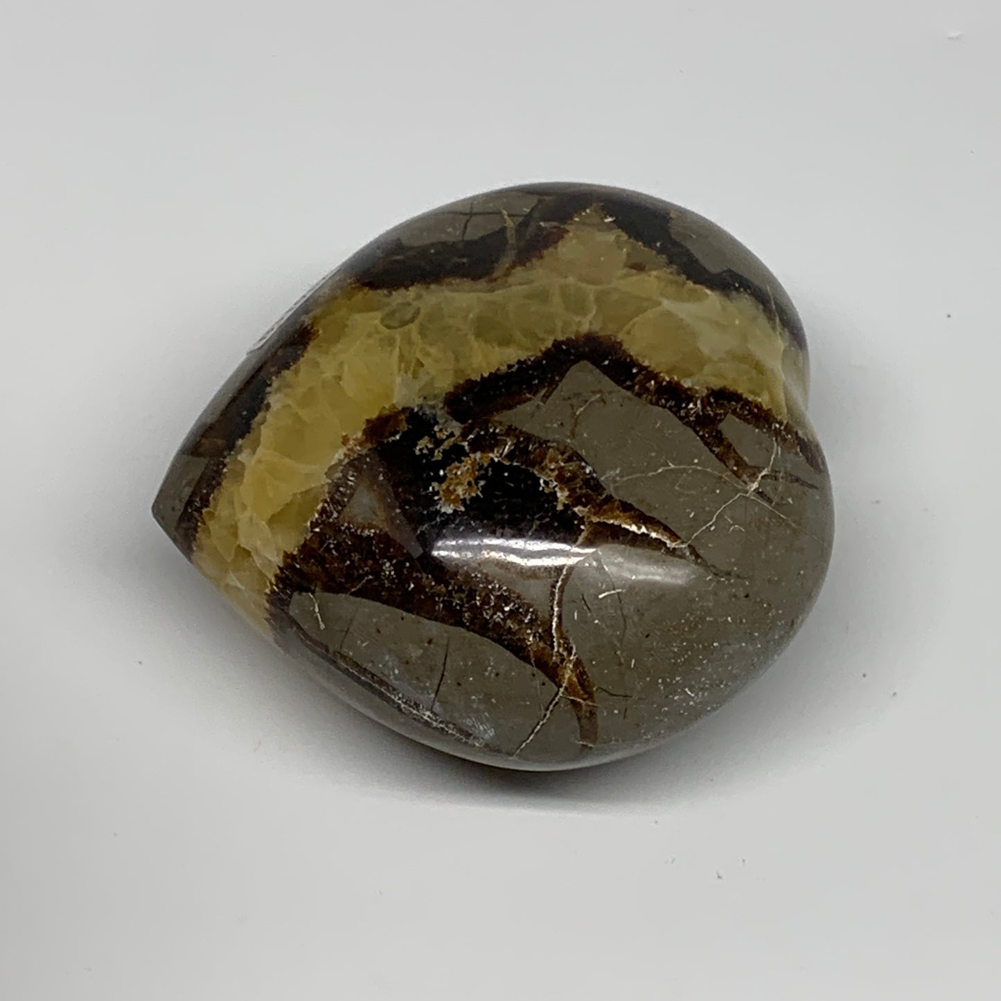 0.73 lbs, 3"x3.1"x1.6" Septarian Nodules Heart Polished Healing Crystal, B31017