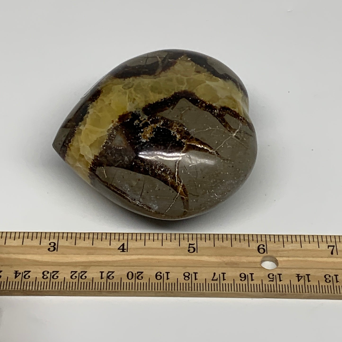 0.73 lbs, 3"x3.1"x1.6" Septarian Nodules Heart Polished Healing Crystal, B31017