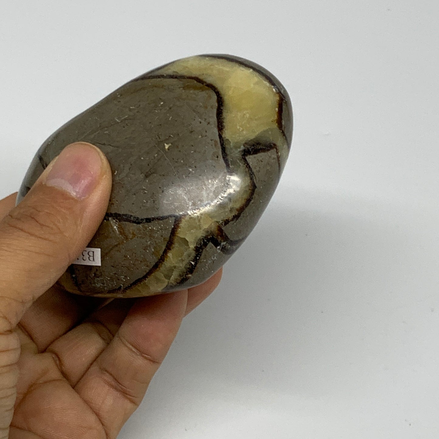 0.68 lbs, 2.7"x3.2"x1.6" Septarian Nodules Heart Polished Healing Crystal, B3101