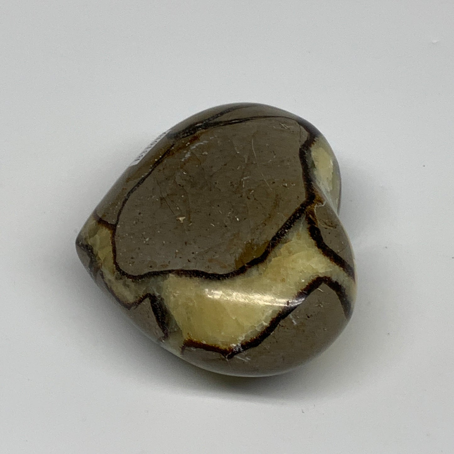 0.68 lbs, 2.7"x3.2"x1.6" Septarian Nodules Heart Polished Healing Crystal, B3101