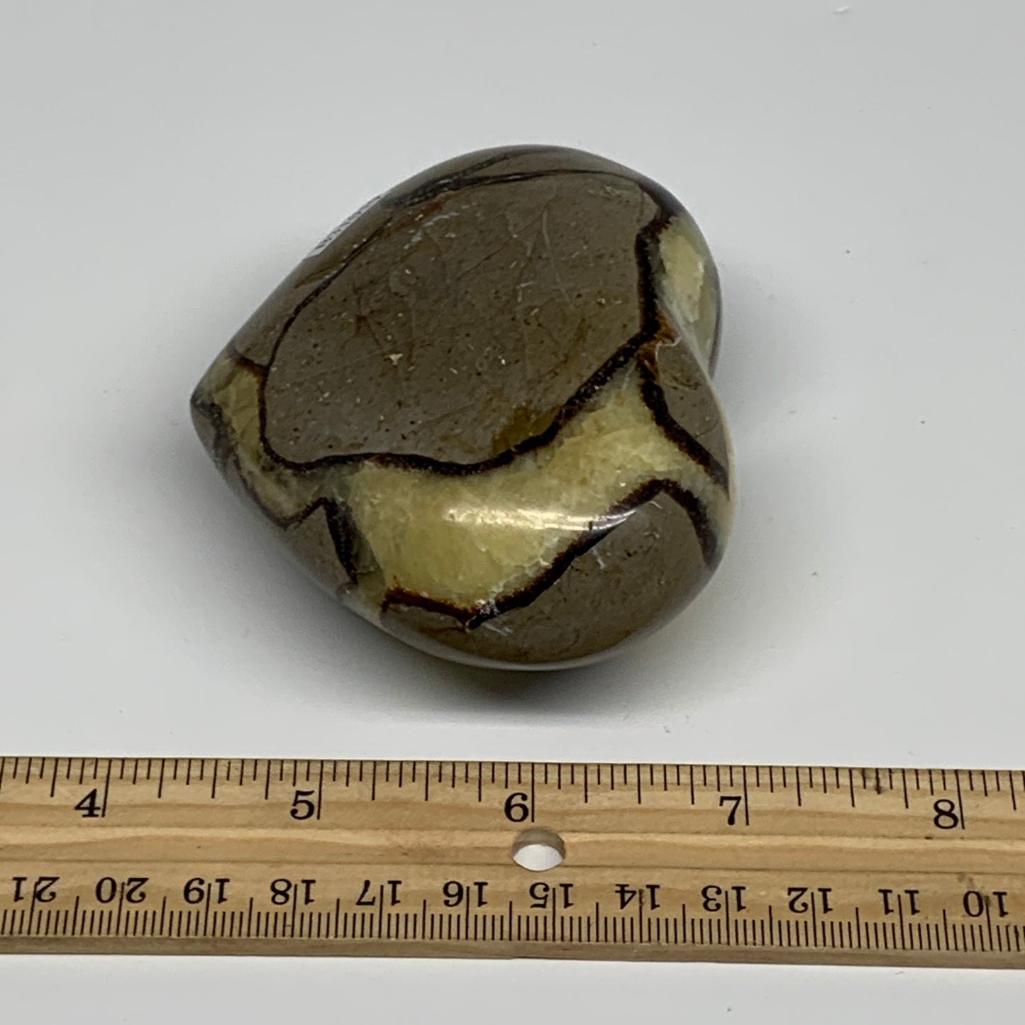 0.68 lbs, 2.7"x3.2"x1.6" Septarian Nodules Heart Polished Healing Crystal, B3101