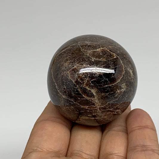 226.2g, 1.9"(49mm), Natural Red Garnet Sphere Ball Gemstone Polished, B35238