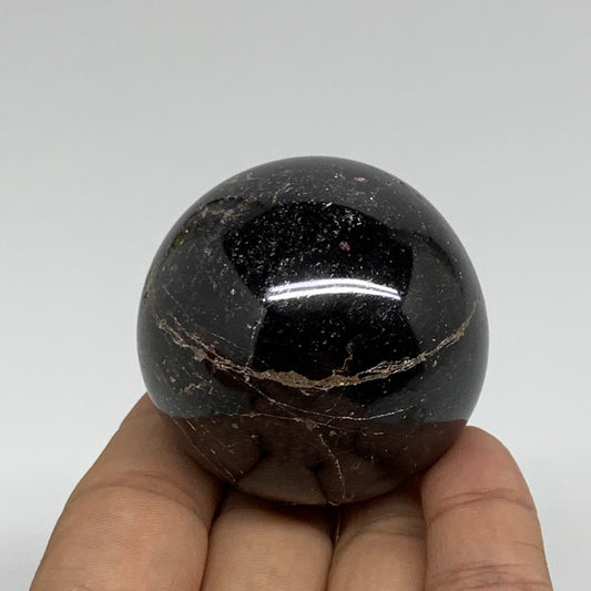 238.3g, 1.9"(48mm), Natural Red Garnet Sphere Ball Gemstone Polished, B35239