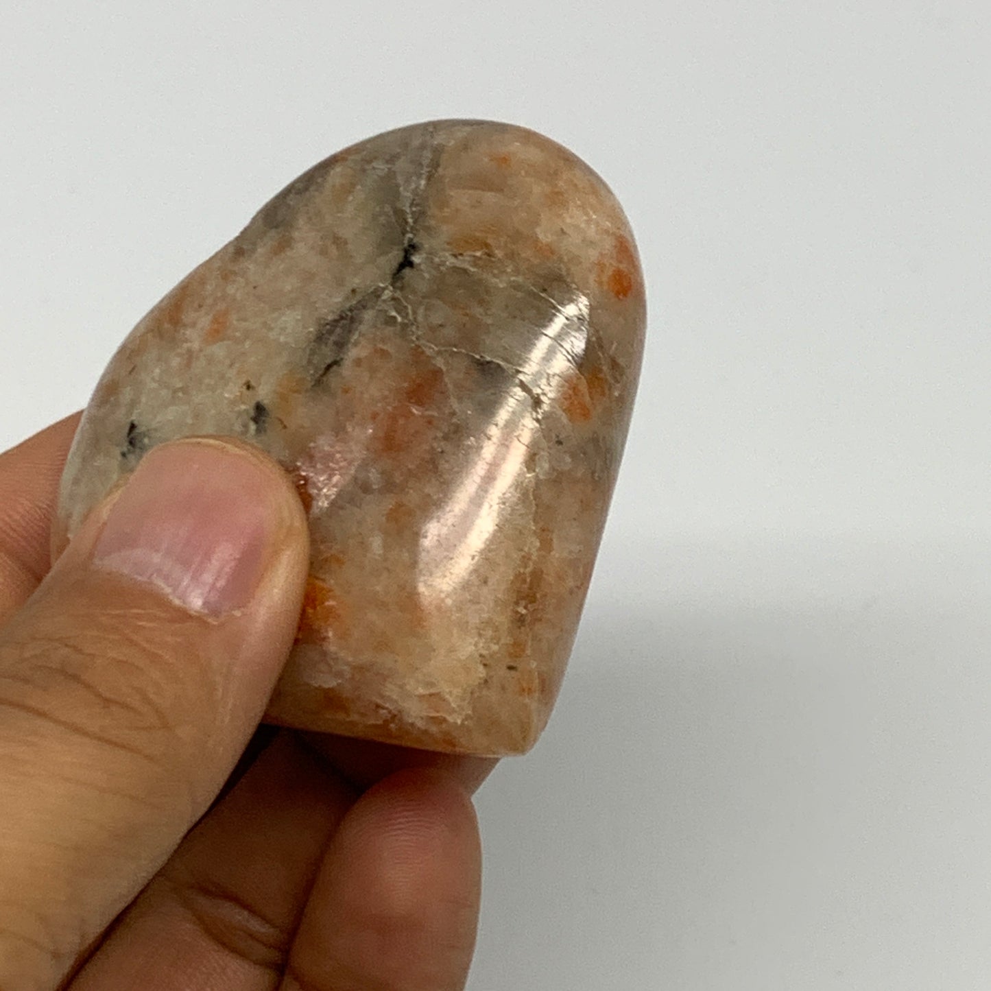 94.8g,2.2"x2.3"x0.9", Sunstone Heart Polished Healing Crystal @India, B28020