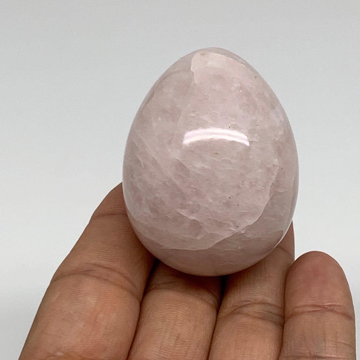 100g, 2"x1.5", Natural Gemstone Pink Rose Quartz Egg Crystal @India, B34466