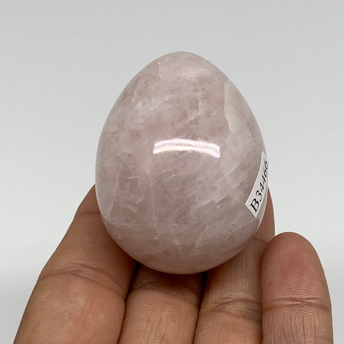 100g, 2"x1.5", Natural Gemstone Pink Rose Quartz Egg Crystal @India, B34466