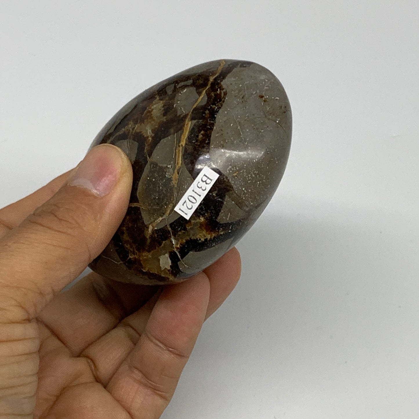 0.57 lbs, 2.6"x3"x1.5" Septarian Nodules Heart Polished Healing Crystal, B31021