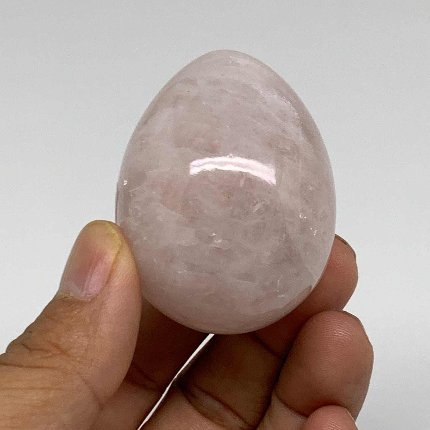 100g, 2"x1.5", Natural Gemstone Pink Rose Quartz Egg Crystal @India, B34466