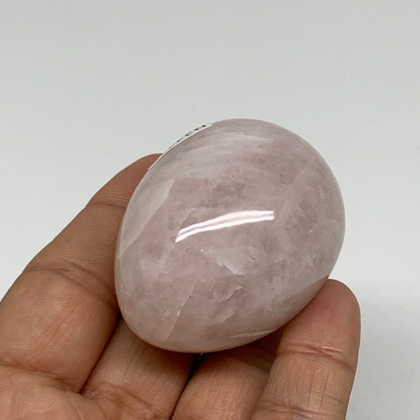 100g, 2"x1.5", Natural Gemstone Pink Rose Quartz Egg Crystal @India, B34466